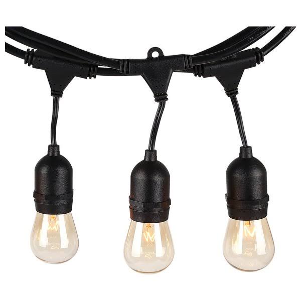 50ft Extendable Outdoor Patio String Lights, 24 Bulbs Included GQ_R4HYIZSK