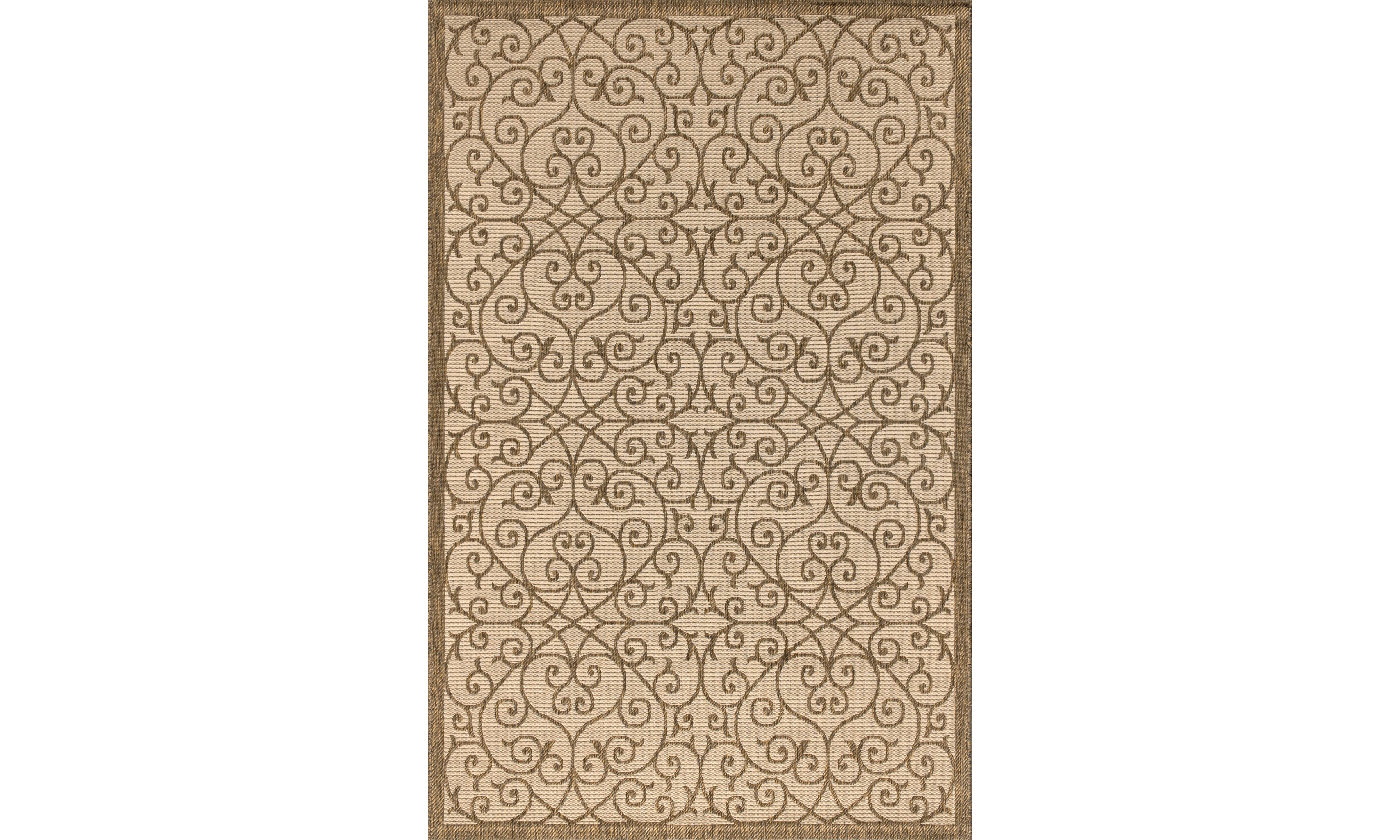 Jonathan Y Madrid Vintage Filigree Textured Weave Indoor/Outdoor Area Rug - 5 x 8 - Beige/Brown ZZ_UBDSFRAC