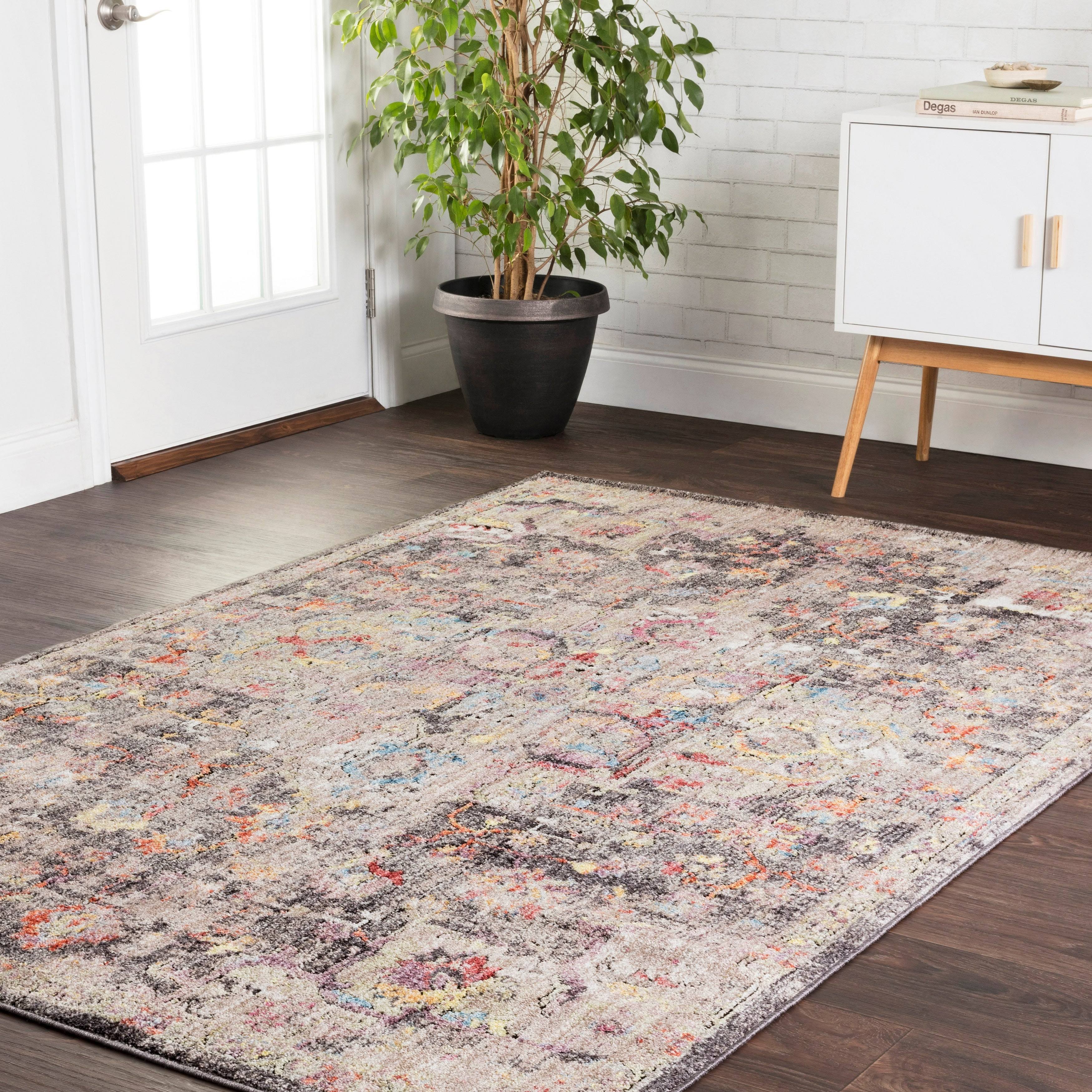 Alexander Home Athens Boho Fiesta Distressed Area Rug - Charcoal/Fiesta 7'1 x 10'6 NR_B6ILFIOW