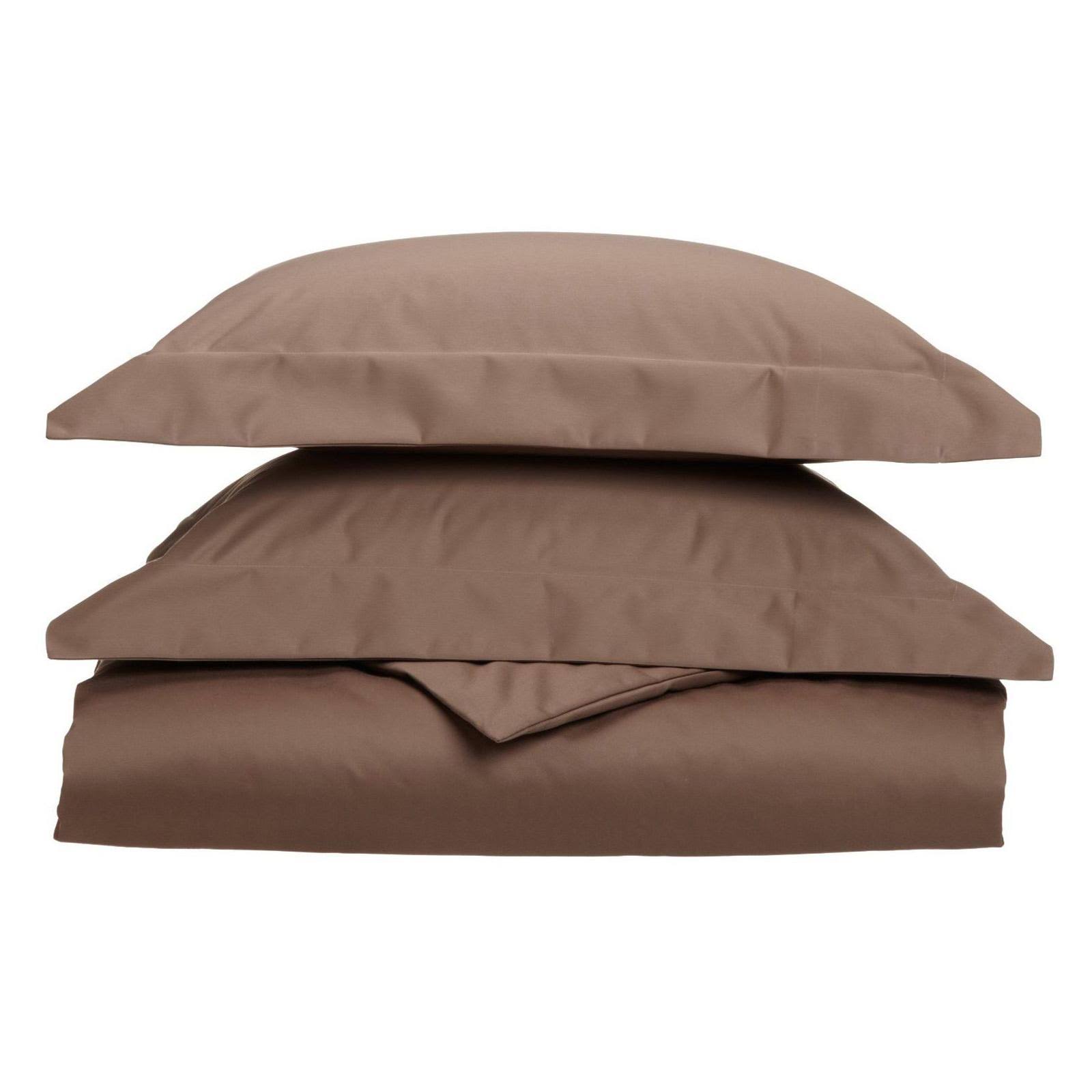 Cotton Rich 1000 Thread Count Solid Duvet Cover Set Full/Queen-Taupe X7_A1TR5NUT