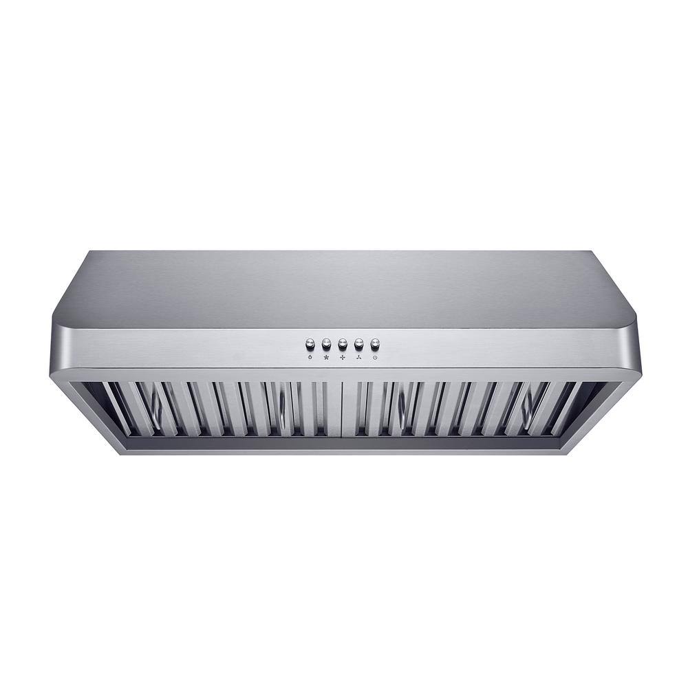 Winflo 30 in. 300 CFM Ducted Under Cabinet Range Hood in Stainless Steel with Baffle Filters, Silver 7P_PULKJWFH