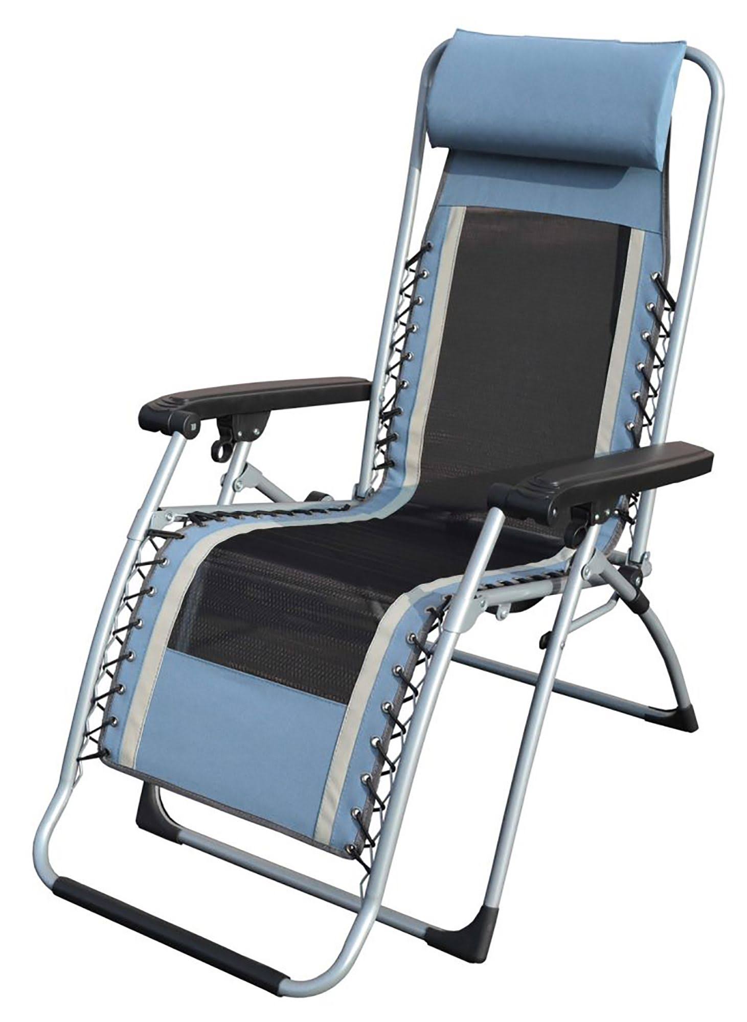Caravan Canopy Sports Infinity OG Lounger Cool Mesh with Carry Strap Outdoor Recliner, Blue/ Grey in Blue/Gray AR_UG5DZDLV