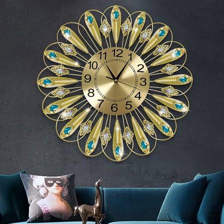 Novashion Peacock Wall Clock,Peacock Display Decorative Clock,Iron Peacock Clock,Large Wall Clock,Crystal Diamond Peacock Wall C S3_K98TXUNG