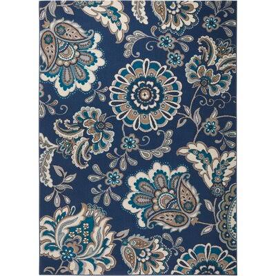 Albion Floral Blue Area Rug Rug Size Rectangle 1'9 ZW_K9BLPD1D