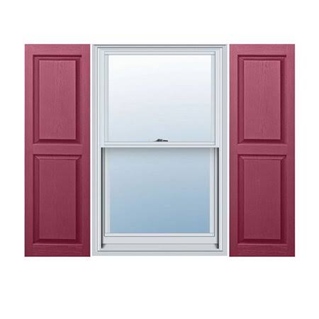 14 1/2 inch x 70 inch Builders Choice Vinyl Raised Panel Window Shutters, w/Shutter Spikes Screws (Per Pair), Berry Red, SA_LJL9N5BV