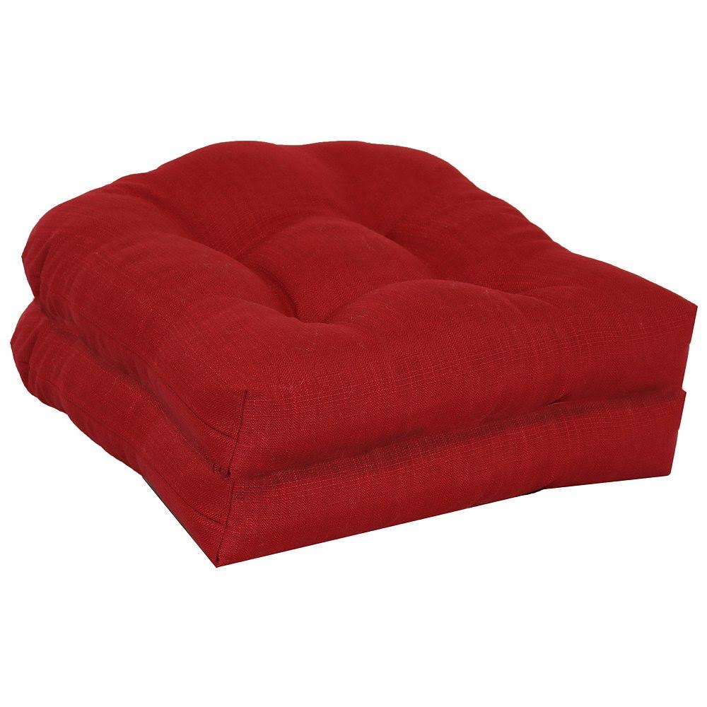 Sonoma Goods for Life Indoor Outdoor 2-Piece Single Wicker Chair Cushion Set, Red, WICKSTCUSH 8E_11LYKL3B
