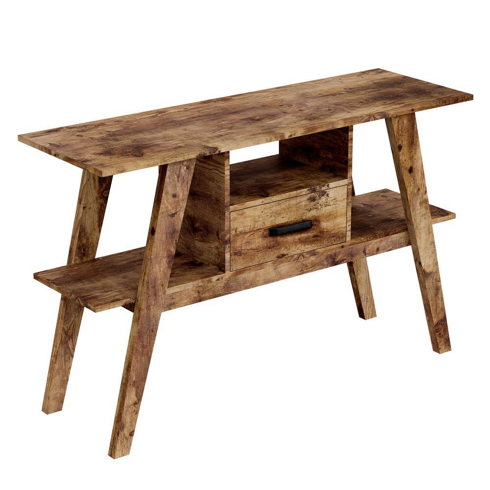 S Co. Console Table 47L Brown Reclaimed Wood 1 Drawer 1 Shelf VR_3K6LNCJX