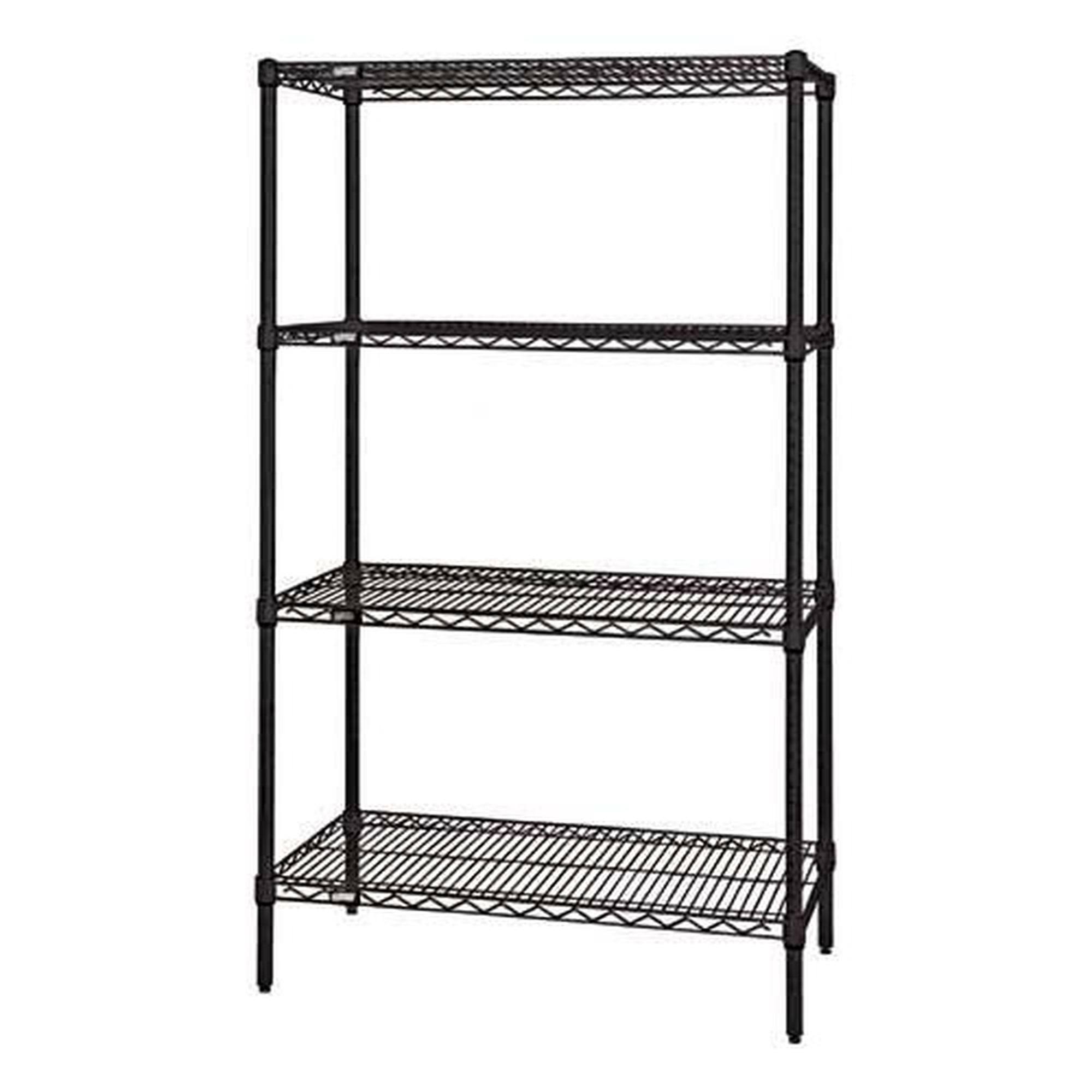 Quantum WR63-3672BK Wire Shelving 4-Shelf Starter Units - Black, 36 KU_OLD4UTWI