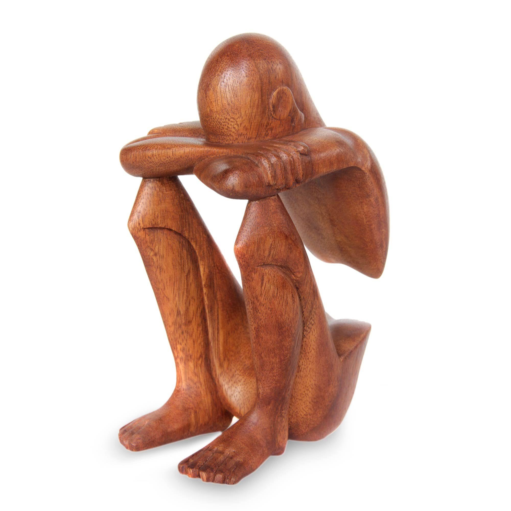 NOVICA Wood Sculpture, Abstract Rest LI_USDEHAKP