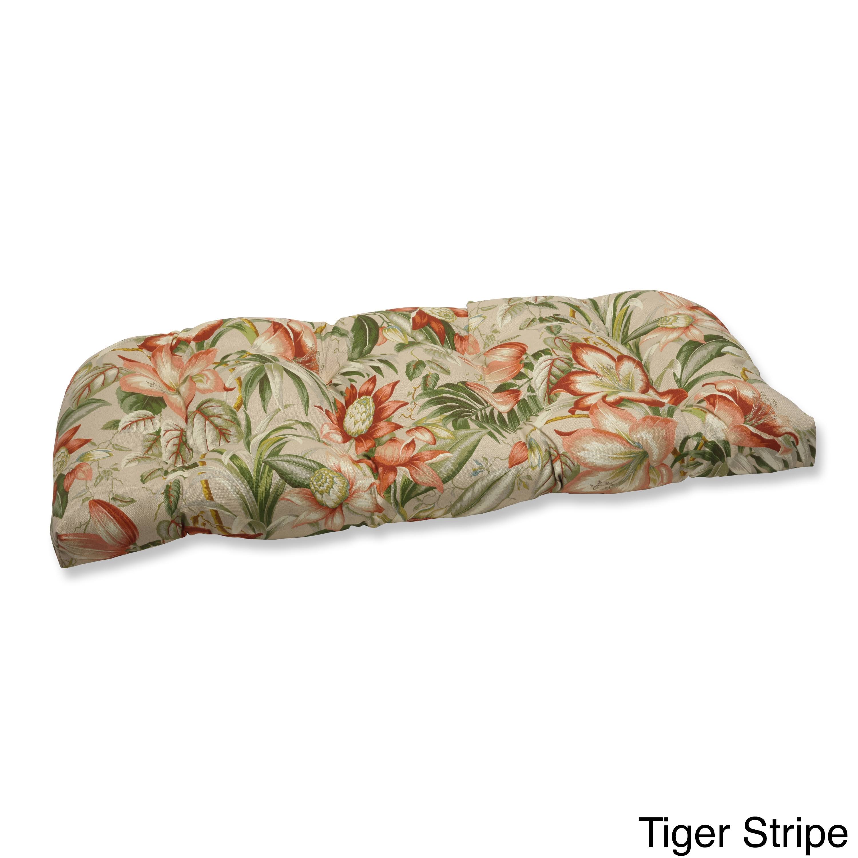 Pillow Perfect Outdoor Botanical Glow Tiger Stripe Wicker Loveseat Cushion 9K_I8GPDHPL
