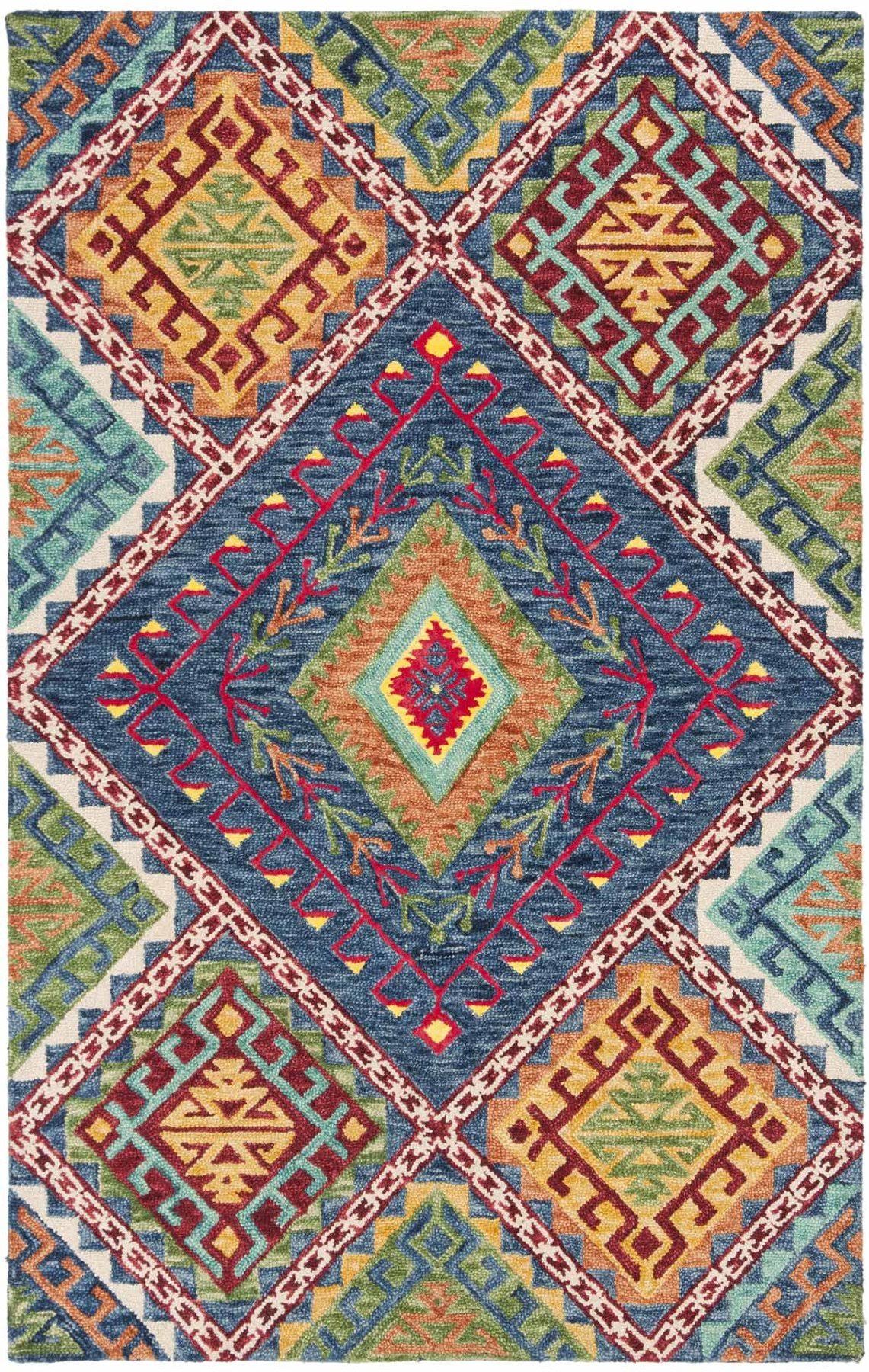 Safavieh Aspen Rug Collection APN516M - Blue / Multi - 9' x 9' Round 8V_F5YL7PSD