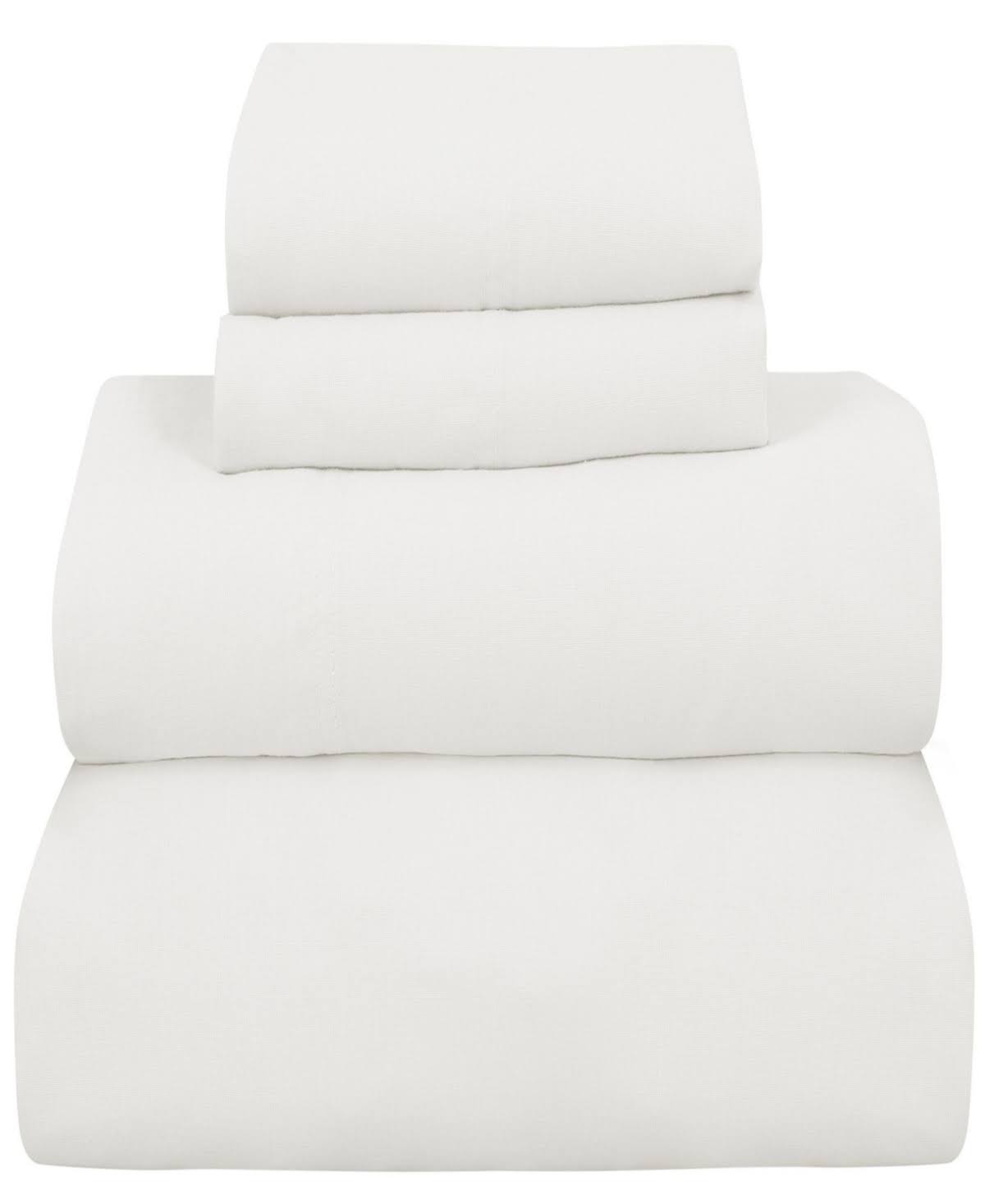 Royale Linens Brushed Percale 4 Piece Sheet Set, King - White DE_RZDCNTUZ