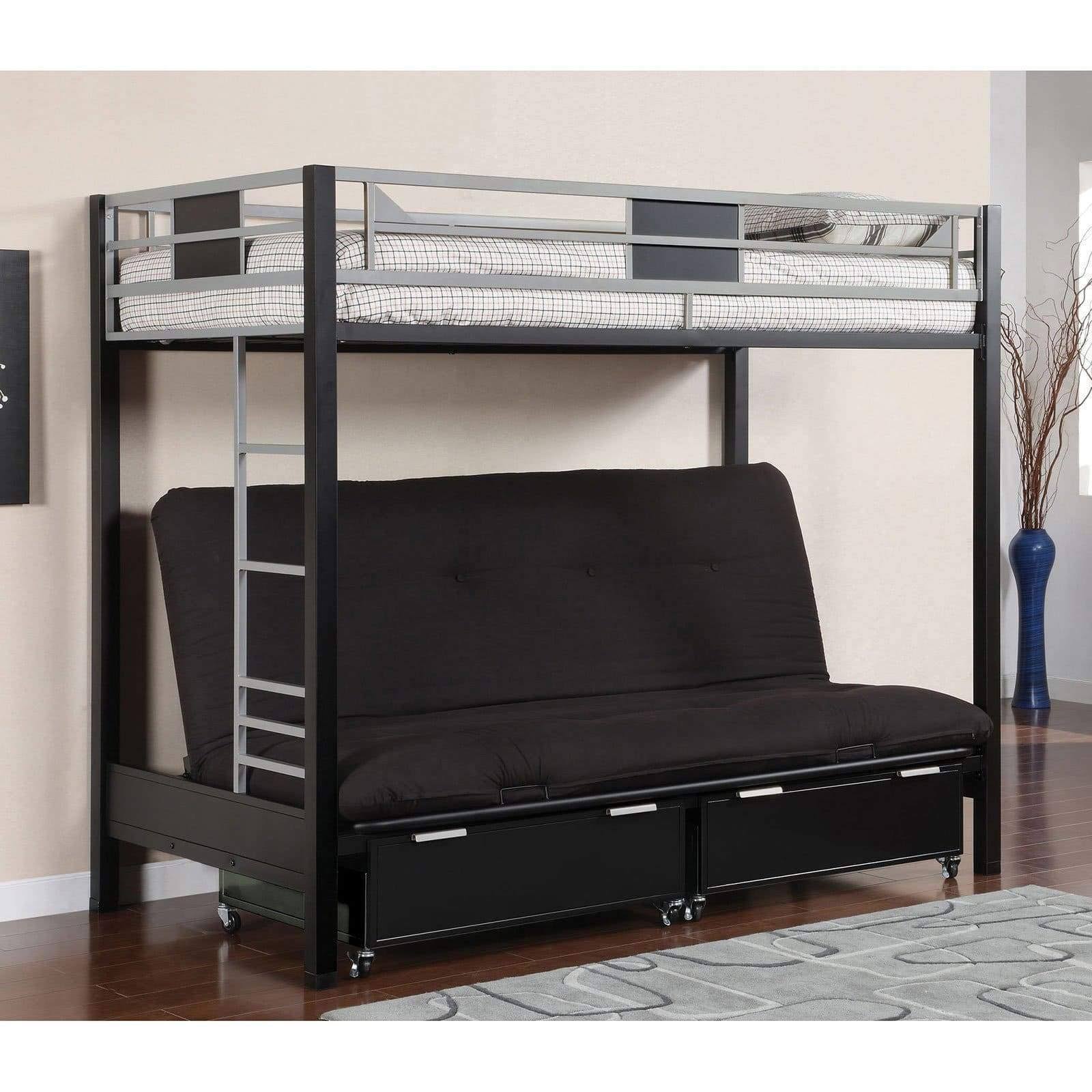 Furniture of America Clifton Twin Loft Bed with Futon Base MF_UE8HKZ03