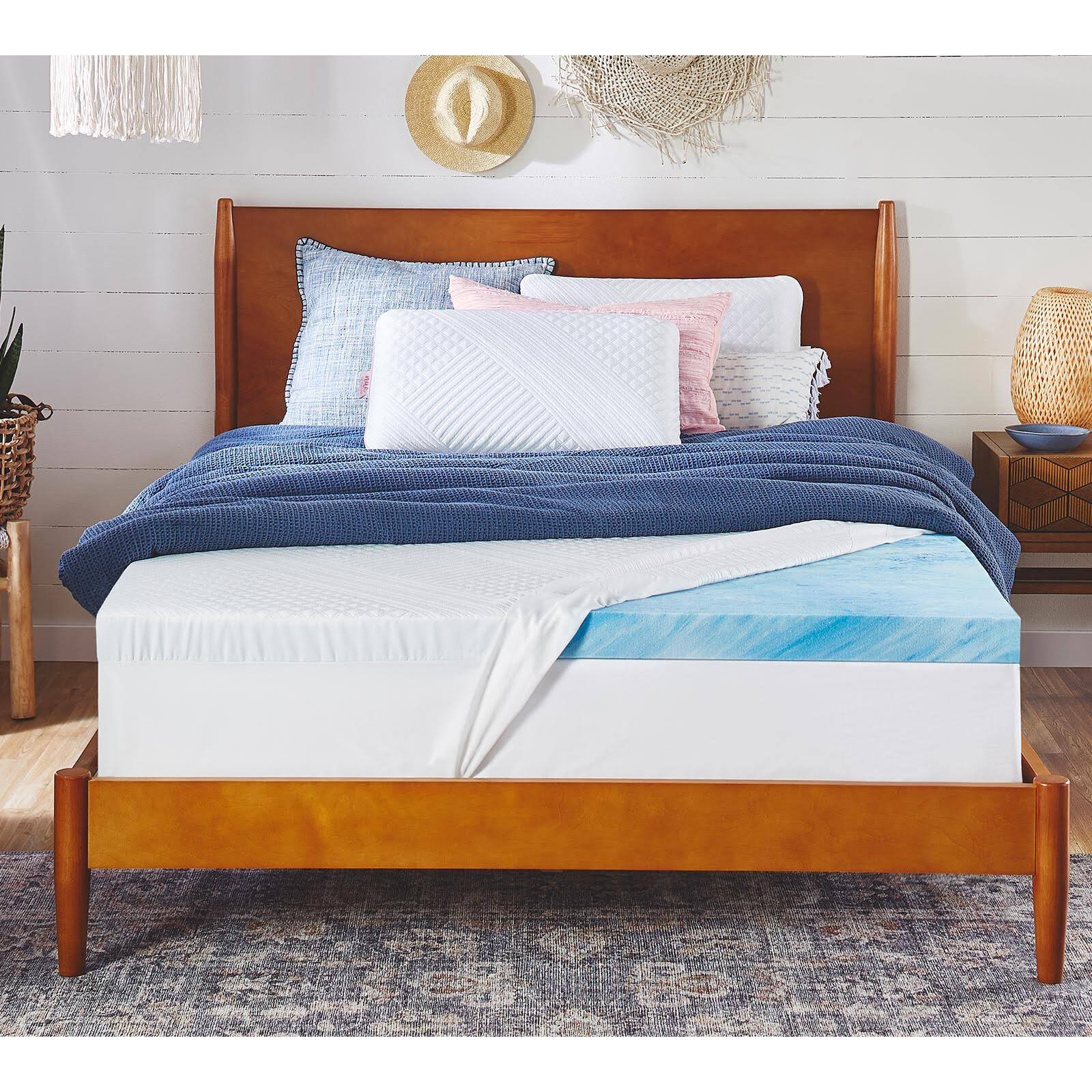 Nue by Novaform Queen 3 inch Cooling Gel Memory Foam Mattress Topper TY_EGFQQ7FG
