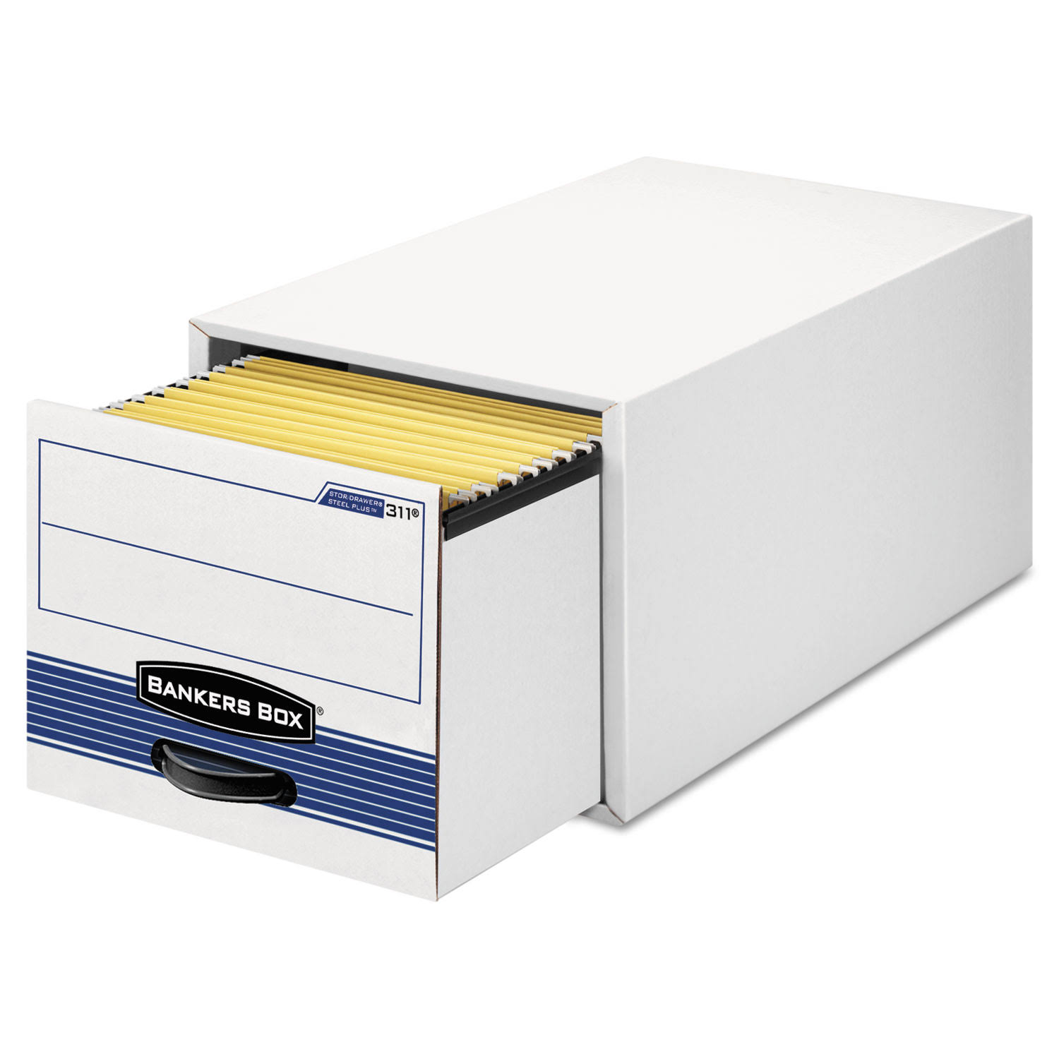 Stor/Drawer Steel Plus Storage Box, Legal, White/Blue, 6/Carton, VA_X9DEWBW6