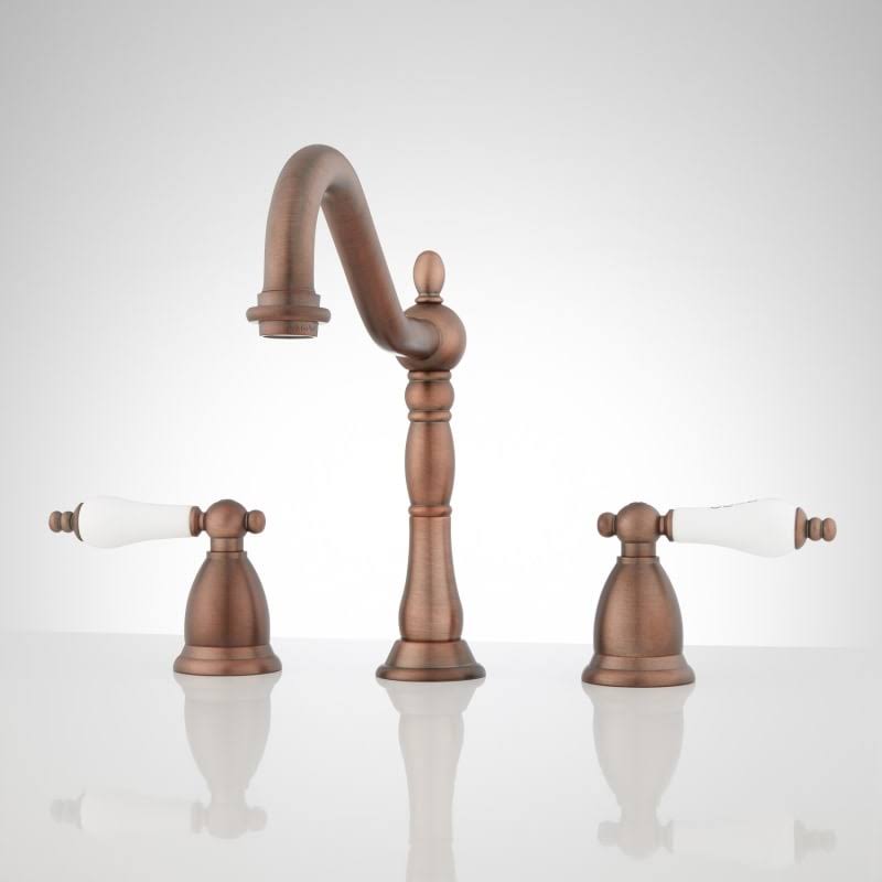 Signature Hardware 900907 Victorian 1.2 GPM Widespread Bathroom Faucet - Bronze, Size: 4 0Q_WNMAUULP