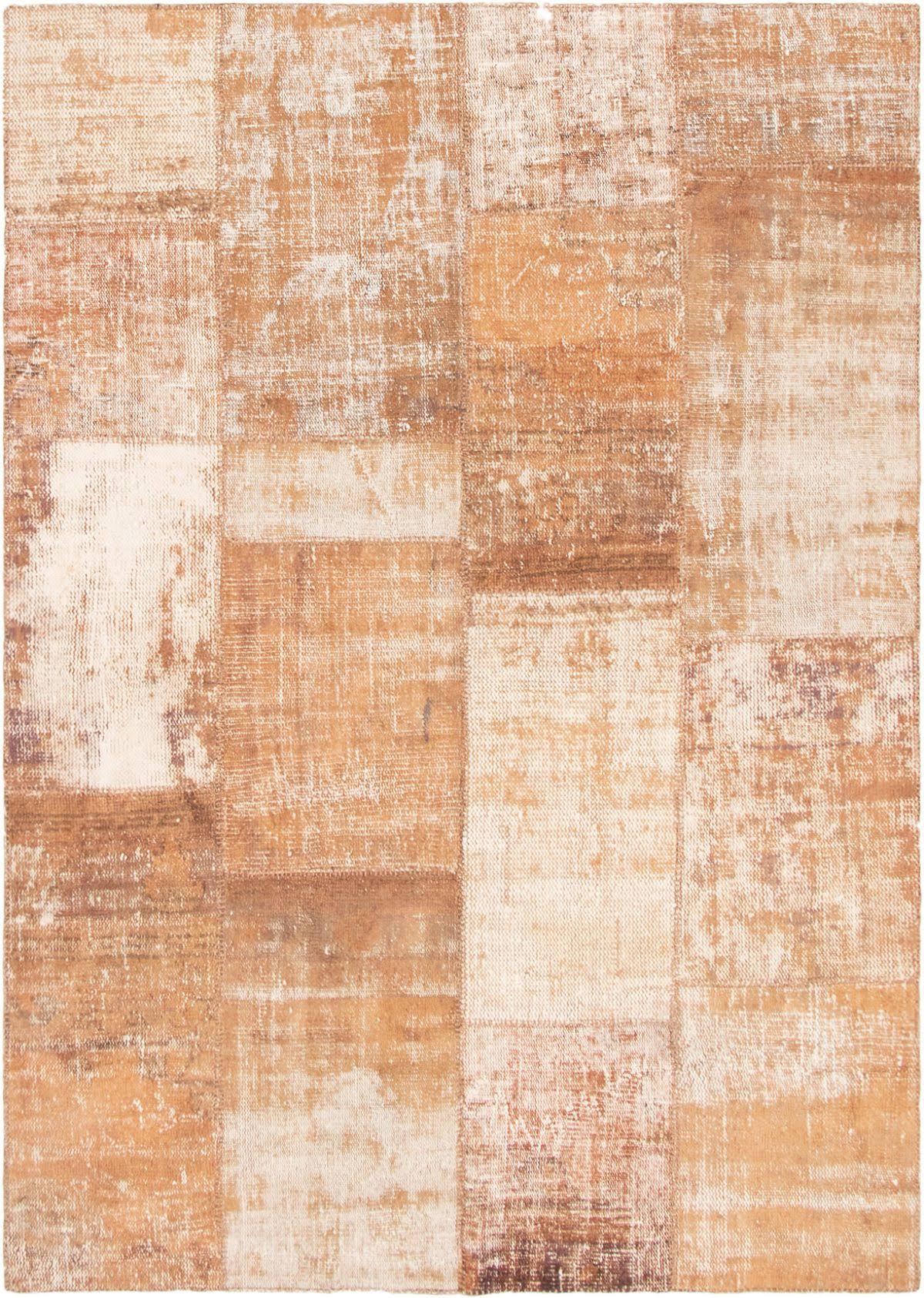 Hand-Knotted Color Patchwork Brown Wool Rug - 5'9 AS_EKE66MKV