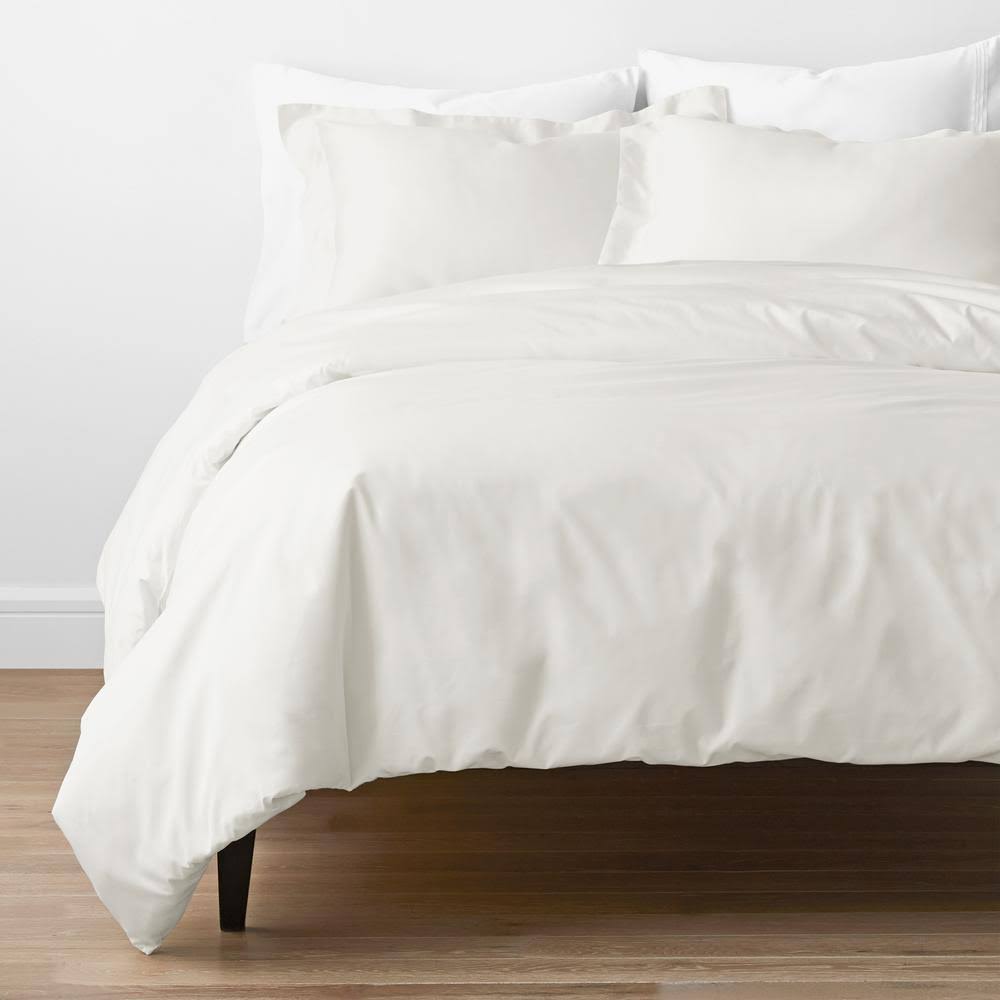 The Company Store Legends Hotel Cream Solid Oversized King Egyptian Cotton Sateen Duvet COVER, Ivory 5C_KWYII7L3