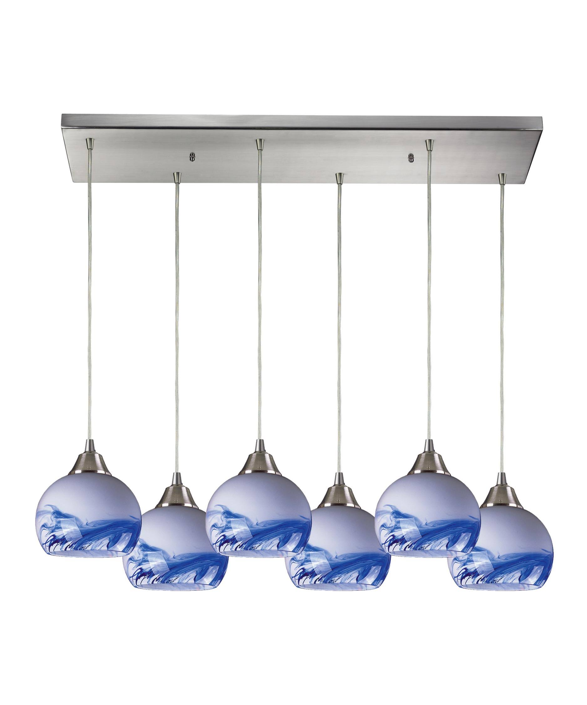 Elk Lighting 101-6RC-MT Mela 6 Light Pendant in Satin Nickel UV_P0FMFEME