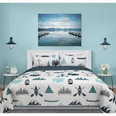 Fleury Signature Reversible Quilt Set Loon Peak Size King Quilt + 2 Shams FU_F1J8JZWB
