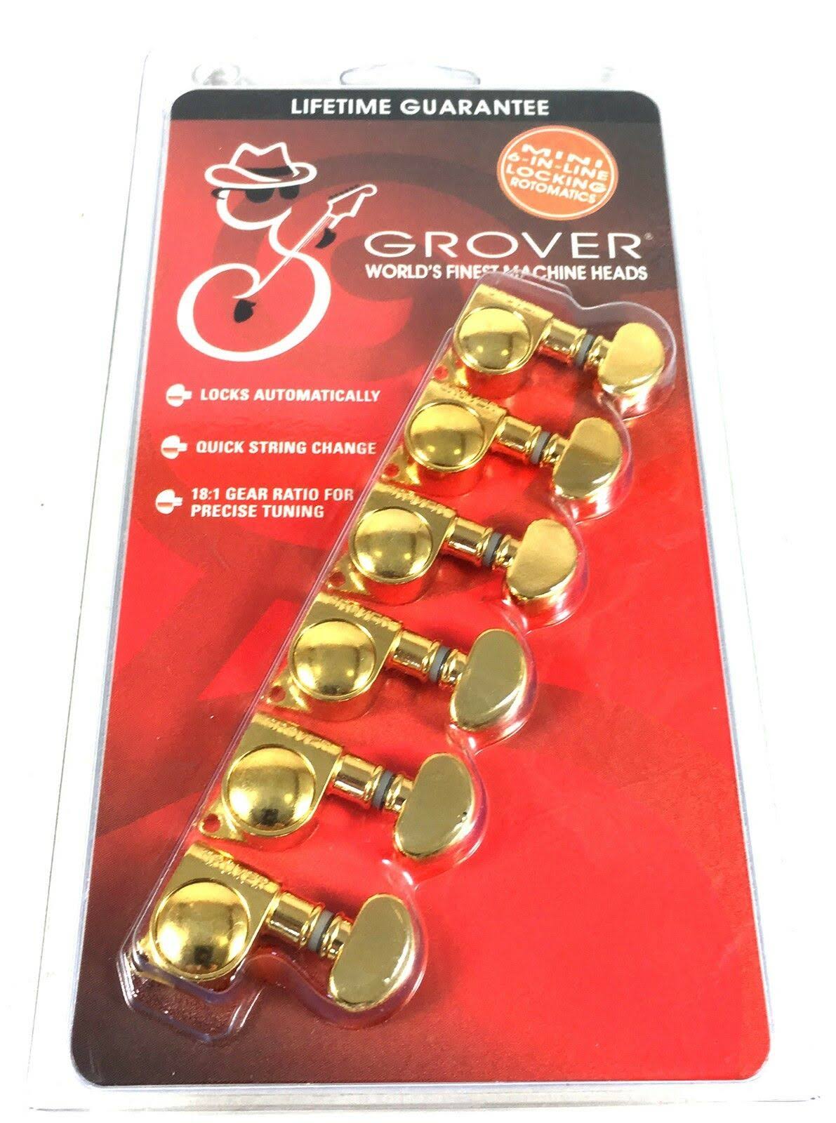 Grover 406G6 Mini Lock Rotomatics 6 in A Line 18 1 Tuners Gold E7_CEUZ7U7C