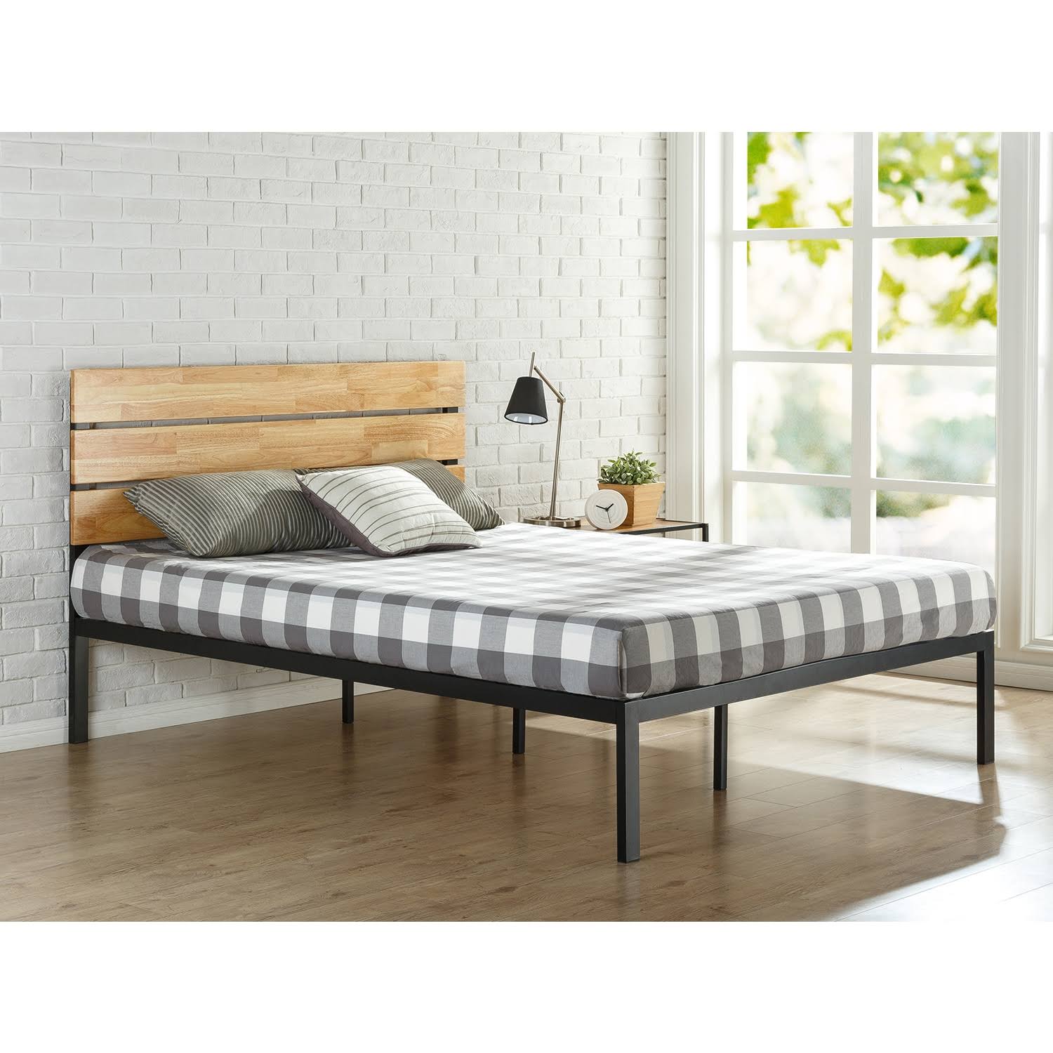 Priage Sonoma Metal and Wood Platform Bed, Queen HH_ROMEQMSC