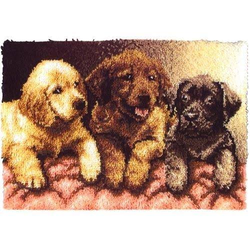 Caron Latch Hook Kit - Lab Puppies - 24x34 CW_E7DWGMJZ