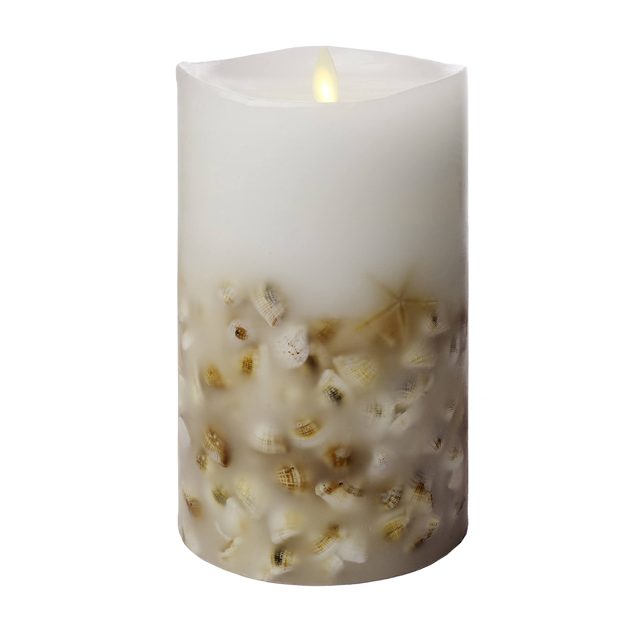 Luminara Seashell Unscented Pillar Candle 7 XI_ZNIOZ2RT