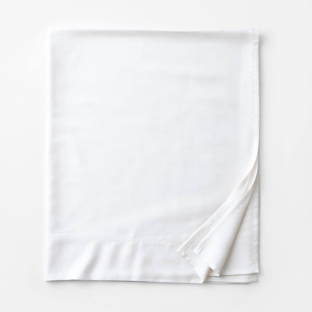 The Company Store Legends Hotel White 300-Thread Count Tencel Lyocell Sateen Twin Flat Sheet JS_ZK3MWMUP