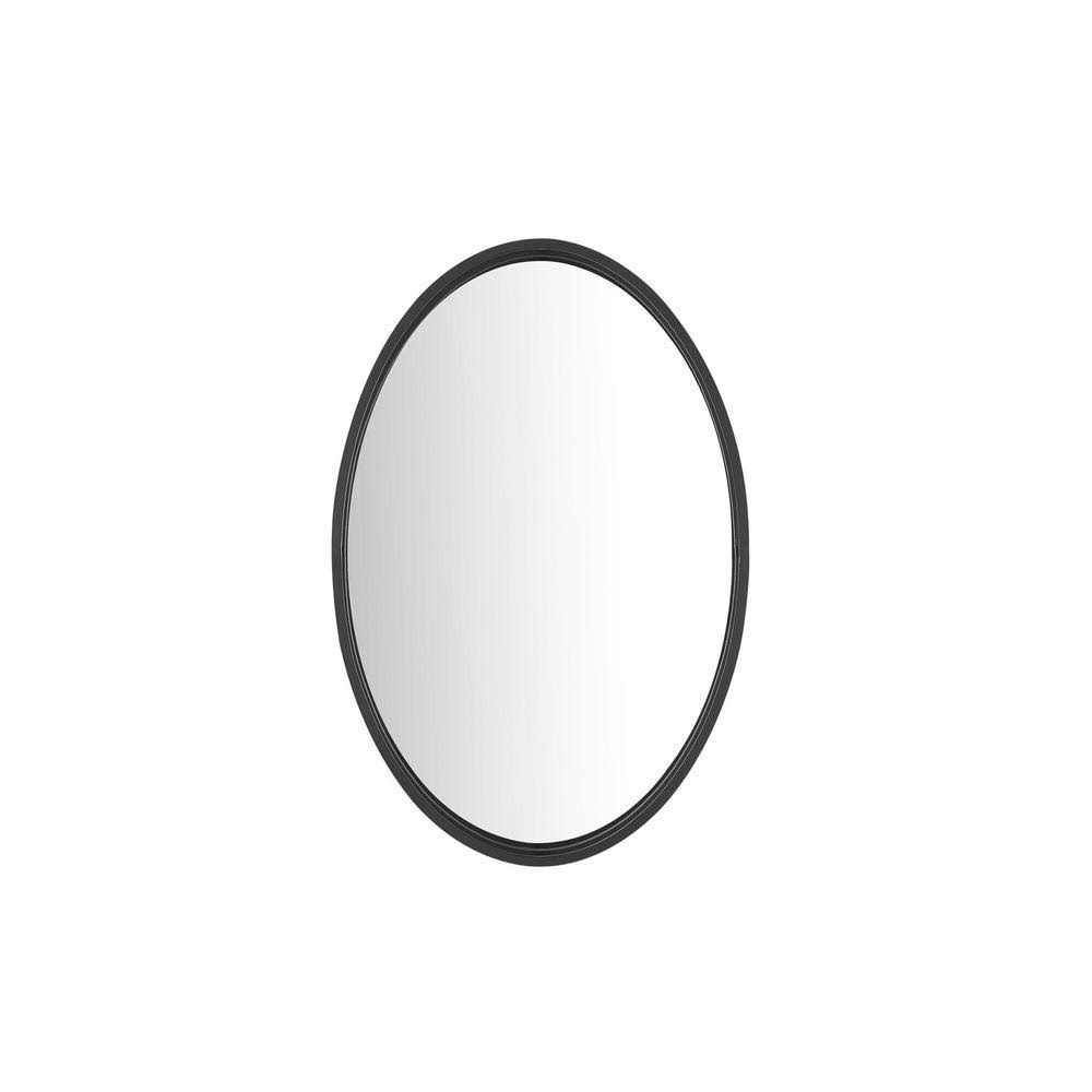StyleWell Medium Oval Black Metal Classic Accent Mirror with Deep-Set Frame (30 in. H x 20 in. W) ID_ZKP9CLNH