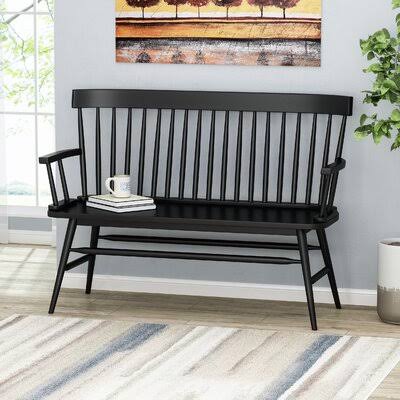 Detroit Wood Bench Winston Porter Color Black FL_9GEAF9XN