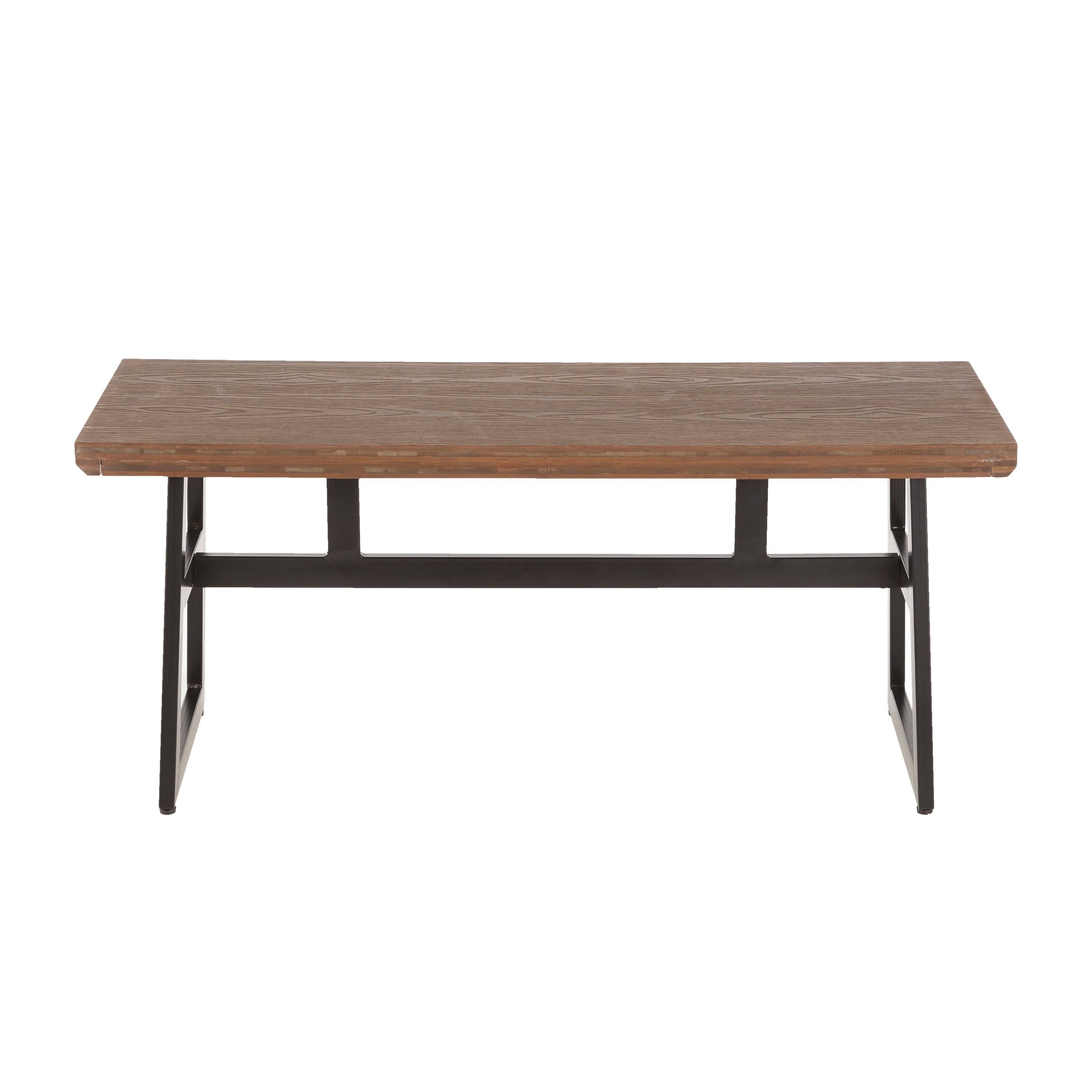 LumiSource Geo Bench - Black Metal, Brown Bamboo AW_A4B13FJW