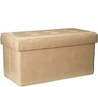 Valerie Parr Hill Faux Leather Tufted Collapsible Bench with Tray by Valerie, Size 000, Ivory MR_XWW4W3HZ
