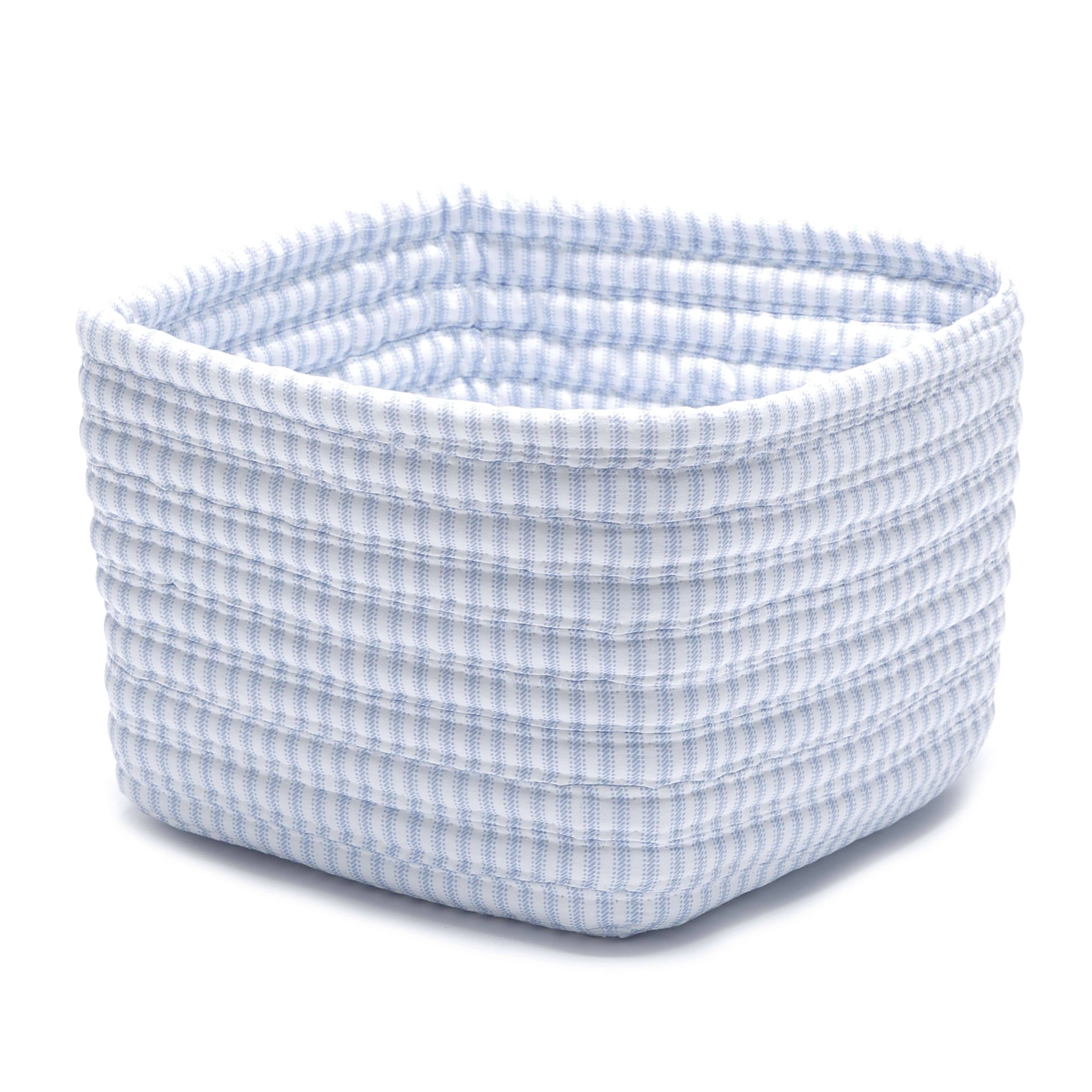 Colonial Mills Ticking Shelf Square Basket, Blue FF_0EIMMJUB