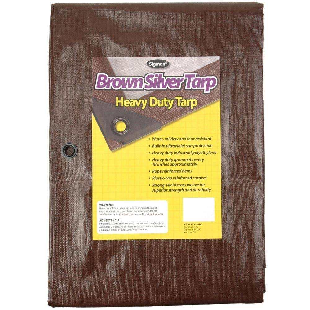 Sigman 18' x 24' Brown Silver Heavy Duty Tarp JU_AEPIY1RA