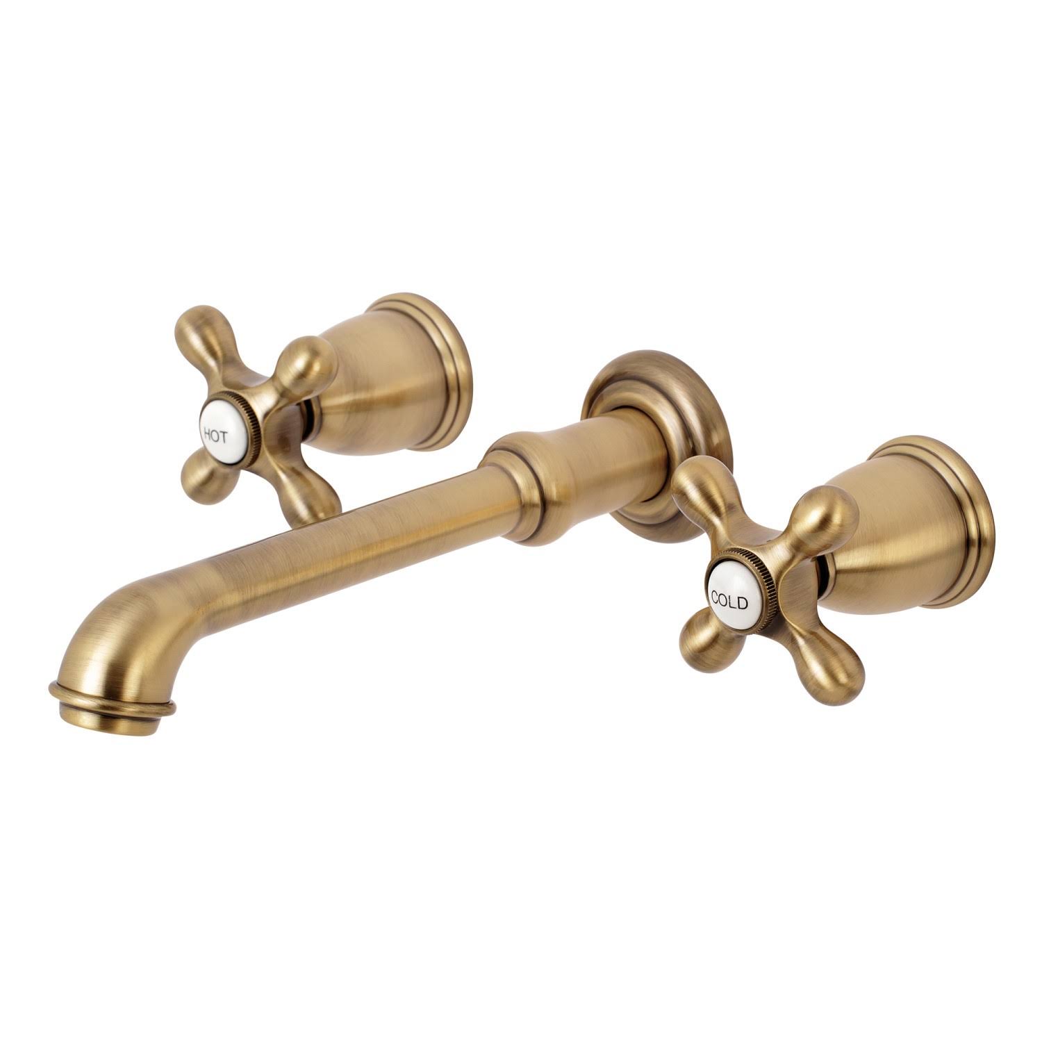 Kingston Brass KS7023AX English Country Wall Mount Roman Tub Faucet, Antique Brass IR_9WTEVOLT