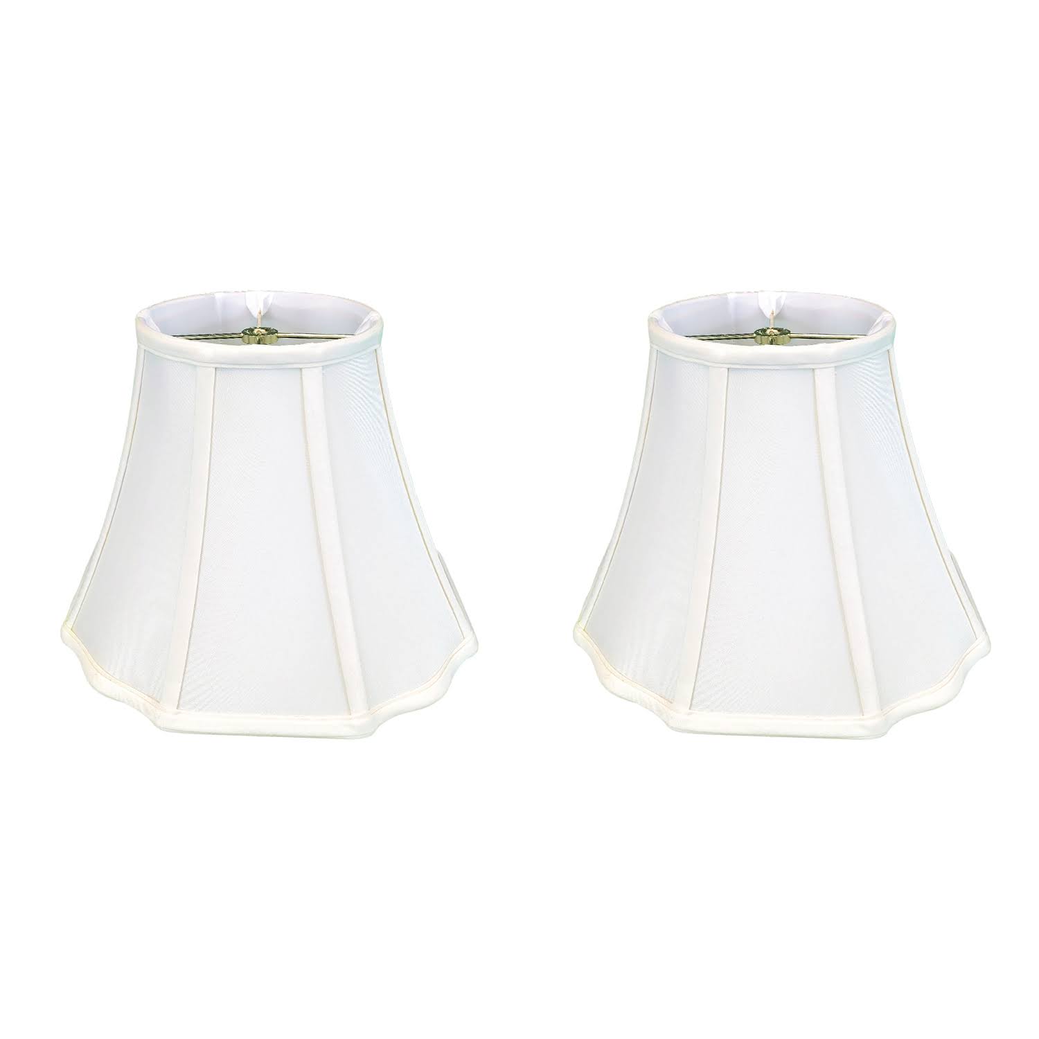 Royal Designs Flare Bottom Outside Corner Scalloped Basic Lamp Shade, White, 10 IR_6KHRQISC