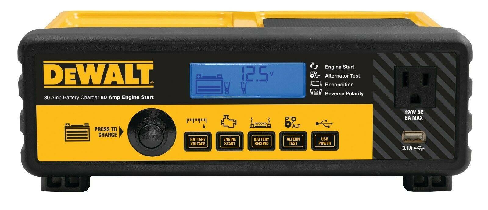 DeWalt 30 Amp Portable Car Battery Charger with 80 Amp Engine Start O0_MI7JMRFW