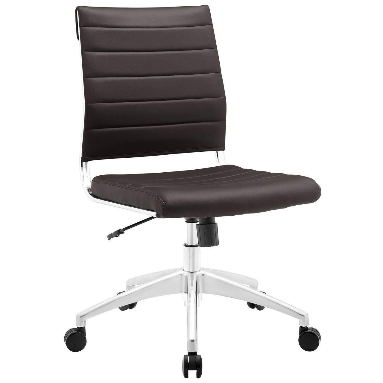Jive Armless Mid Back Office Chair, Brown Faux Leather ZB_AQYI3A8W