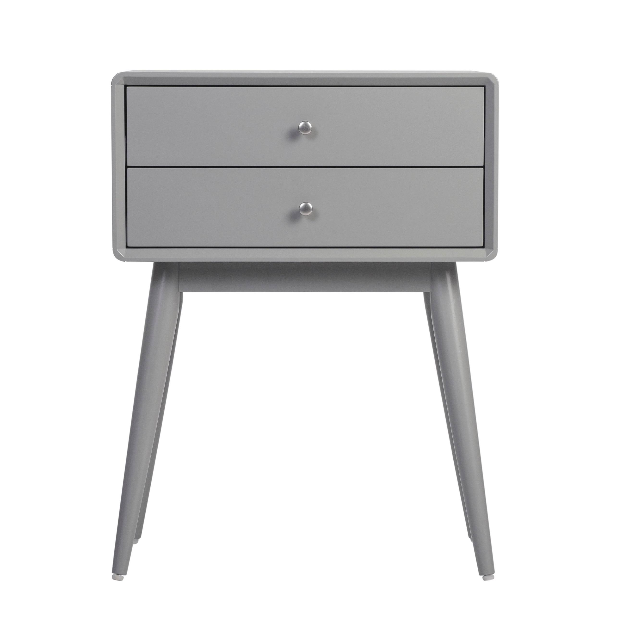 Elle Decor Rory Two Drawer Side Table, Gray F5_WPGK7VLZ