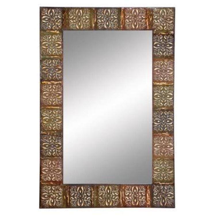World Menagerie Embossed Metal Frame Wall Mirror EN_MS1SI6VM
