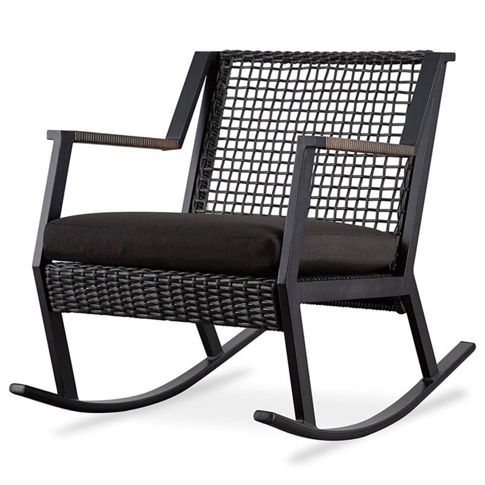 Real Flame Calvin Aluminum Patio Rocker in Black (Set of 2) YD_DMFIYAYX