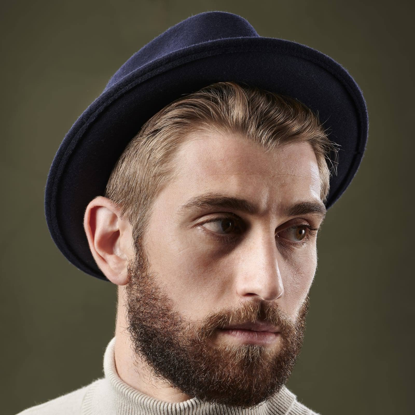 Moda | Navy Blue Wool Trilby Hat With Band - For Men - ZX_WNBMRJDF