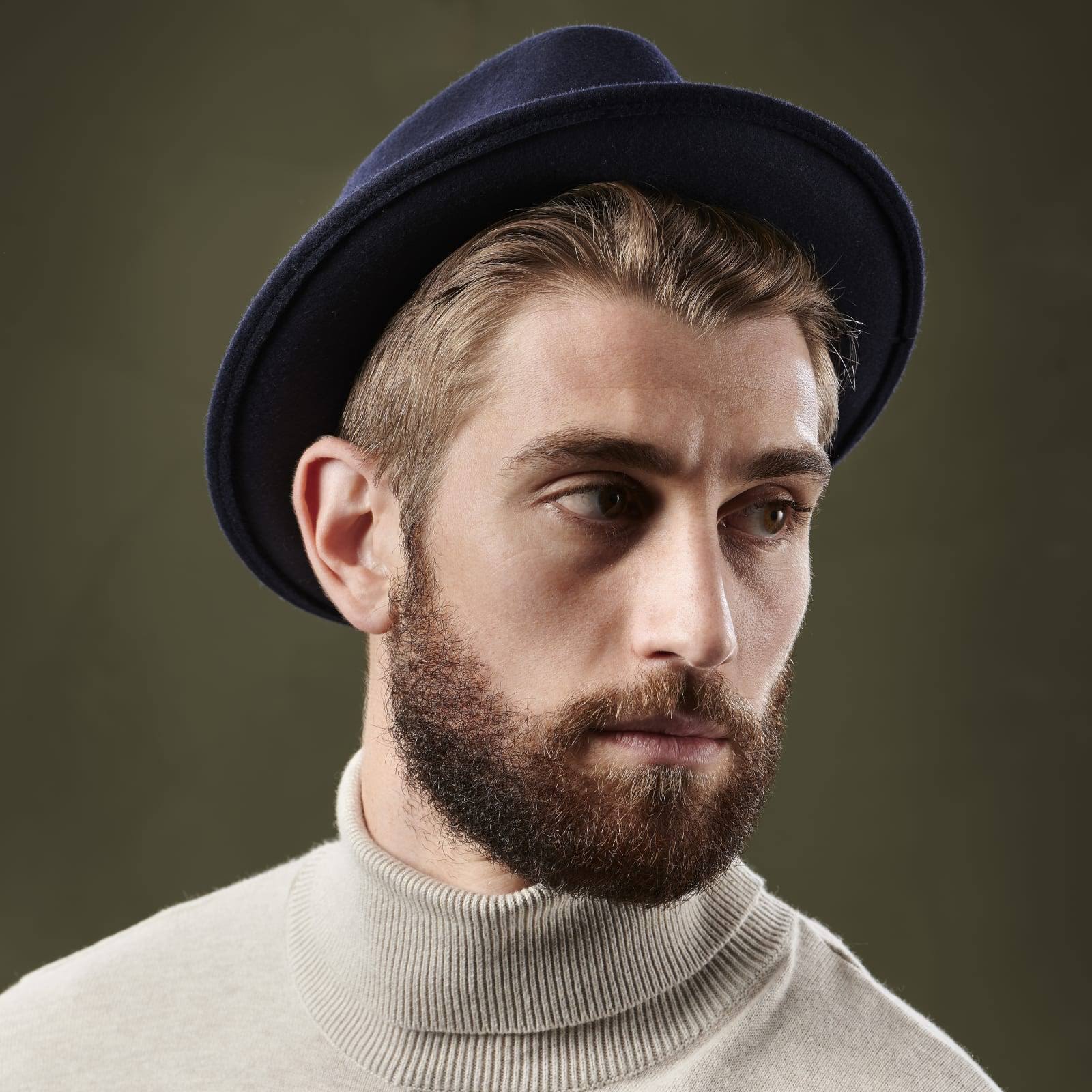 Moda | Navy Blue Wool Trilby Hat With Band - For Men - ZX_WNBMRJDF