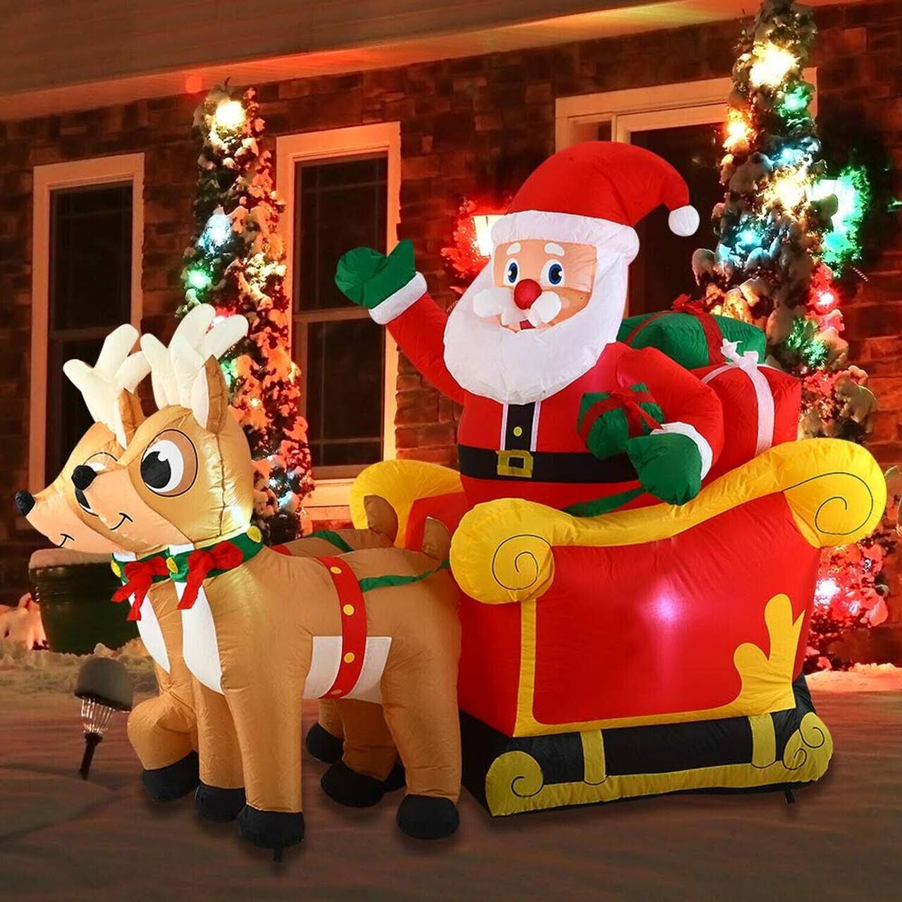 Joiedomi 6 Ft Christmas Inflatable Santa On BO_DFIY9UHJ