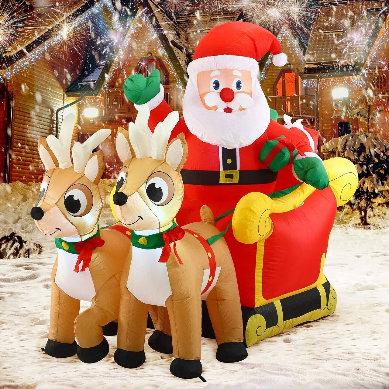 Joiedomi 6 Ft Christmas Inflatable Santa On BO_DFIY9UHJ