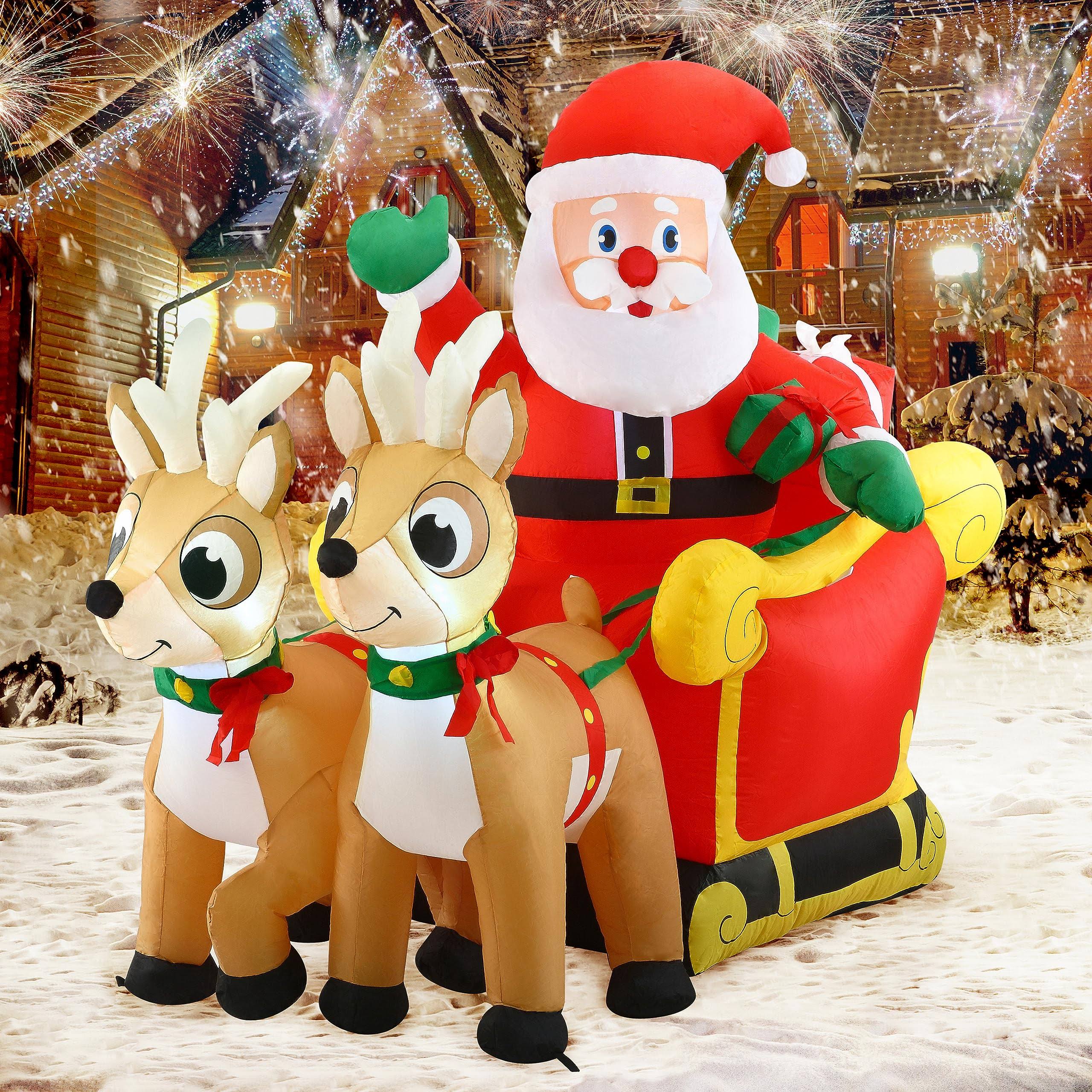 Joiedomi 6 Ft Christmas Inflatable Santa On BO_DFIY9UHJ