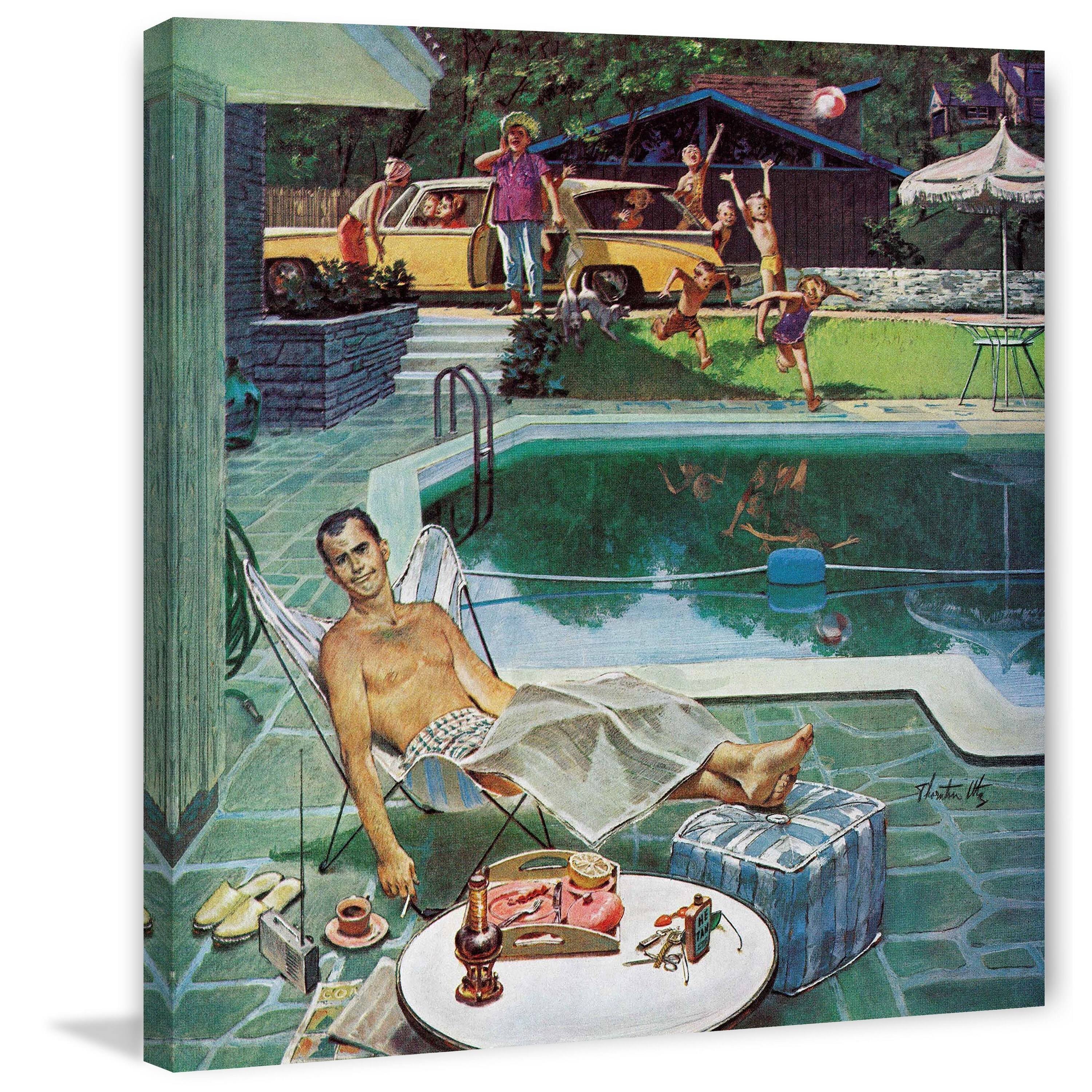 Marmont Hill Unwelcome Pool Guests Thornton Utz Painting Print On Canvas 32 X QZ_N0TOJVFW
