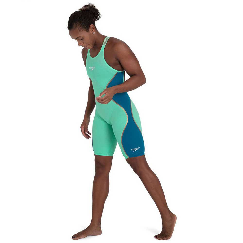 Speedo Lzr Pure Intent Openback Kneeskin, Size 24, Green/VU_VTETIEZT