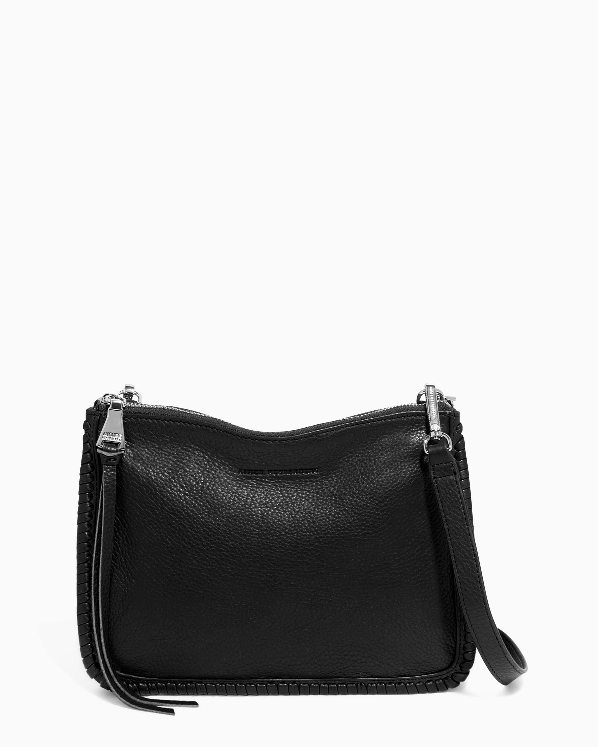 Aimee Kestenberg Famous Double Top Zip Leather Crossbody Bag - Black/FB_4FHOJBTF